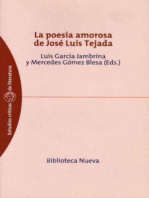 cover image of La poesía amorosa de José Luis Tejada